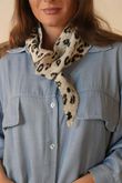 Nora Leopard Knit Neckerchief Ecru